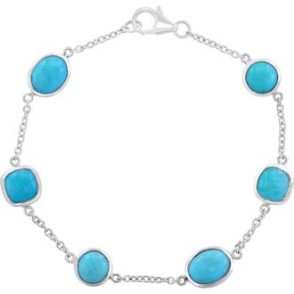 Effy Sterling Silver Turquoise Station Bracelet in Blue at Nordstrom Rack, Size 7