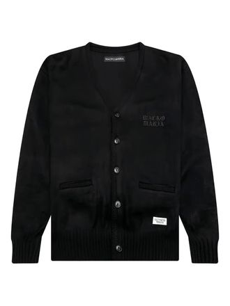 Wacko Maria logo-embroidered cardigan - Black