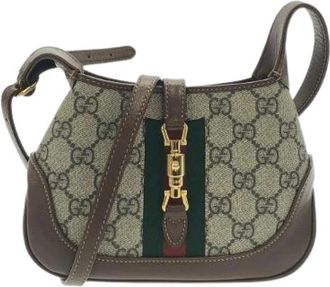 Gucci Pre-owned Jackie 1961 GG Supreme Canvas Schoudertas - Dames - Vintage Mini Tas - Beige - ONE Size - Leer - Vintage