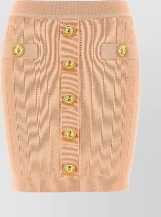 Balmain spiral ribbed high-waisted skirt