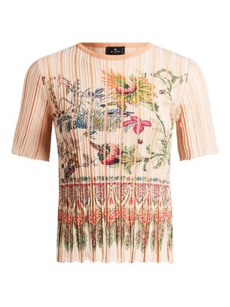 Etro pleating floral top - Neutrals