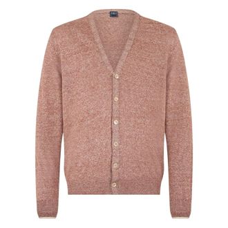 Fedeli Cardigans, male, Red, Size: L Elegant Button-Front Cardigan