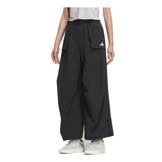 adidas (WMNS) adidas Wide Pants Asia Sizing Black White JZ2171