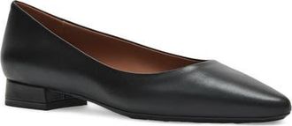 Aquatalia Penina Weatherproof Pointed Toe Flat in Black Leather at Nordstrom, Size 6.5