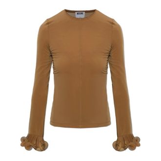 Moschino Dames, Blouses & Shirts, Bruin, Maat: XS Leer