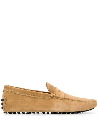 Tod's Gommino driving loafers - men - Calf Leather/Calf Suede/Calf Suede/Rubber - 7 - Neutrals