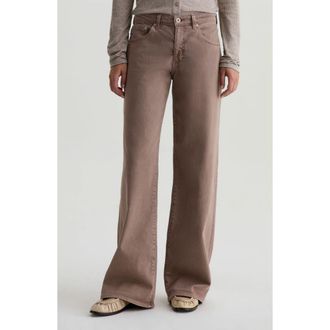 AG - Adriano Goldschmied Adria Low Rise Relaxed Wide Leg Jeans in Sulfur Taupe Grey at Nordstrom, Size 24