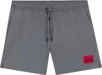 HUGO BOSS Hugo Heren Dominica Label Logo Zwemshort (Grijs)