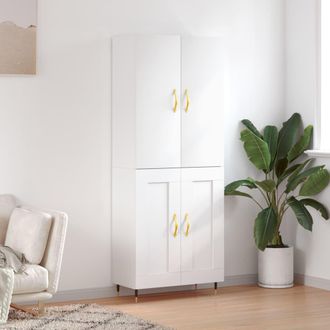 vidaXL Vidaxl - Aparador Alto Madera Contrachapada Blanco 69,5x34x180 Cm