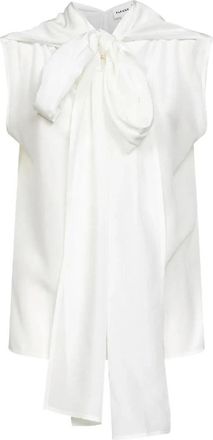 P.A.R.O.S.H. Mouwloze Zijden Blouse - Dames - Blouses - Wit - S - Overhemden
