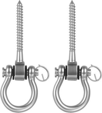 No Brand Ganchos De Madera Para Columpios Con Fijaci&oacute;n De Acero Inoxidable - Giratorios 180&deg;, Ideales Para Yoga, Hamacas Y Sacos De Boxeo - 2 Unidades
