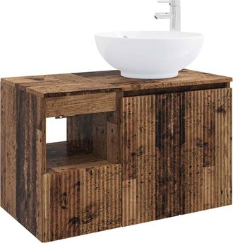 vidaXL Juego De Muebles De Ba&ntilde;o 2 Uds. Madera Envejecida Vidaxl