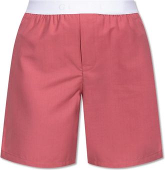 Gucci Logo Waistband Wool Shorts - Dames - Korte Broeken - Roze - S - Wol - Korte Broeken