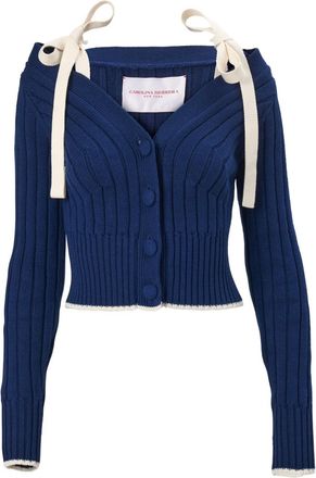 Carolina Herrera Cardigan con spalle scoperte - Blu