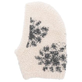 Brunello Cucinelli WomenS Off White Textured Floral Knit Hat, Size M