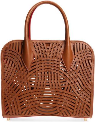 Christian Louboutin Medium Eloise Gaagal Leather Top Handle Bag in Cuoio at Nordstrom