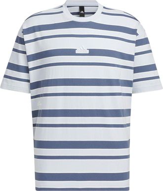 adidas Logo Stripe T-shirt Asia Sizing Grey Navy IT3929