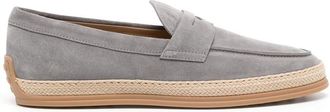 Tod's almond-toe loafers - men - Calf Leather/Calf Leather/PVC - 7 - Grey