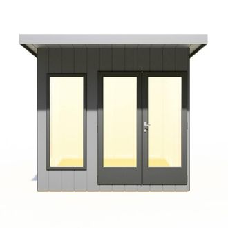 Shires Cali 8x8 Feet Pent 1 Garden Office - OSB/MDF - L334xW275.4xH246.1 cm in Light Brown