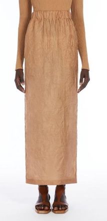 Max Mara Womens Elastic Waist Pockets - Tan Silk - Size EU 36 (Womens)