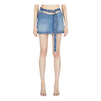 Y / Project Denim Skirts, female, Blue, Size: W25 Belt Arc Skirt