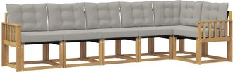 vidaXL Conjunto De Sof&aacute;s De Exterior 6 Uds. Blanco Y Gris Claro Vidaxl
