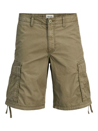 Jack & Jones Plus Size Cargoshorts JPSTCOLE FRANK CARGO SHORT MID SN PLS, Herren, Gr. 42 (4XL), N-Gr, olive night, Web, Obermaterial: 100% Baumwolle, JACK & JONES PLUSSIZE, 