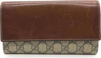 Gucci Pre-owned Leren Portemonnee - Dames - Vintage Accessoires - Bruin - ONE Size - Leer - Vintage