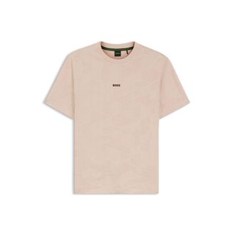 BOSS Cotton T-shirt with 3D-jacquard pattern