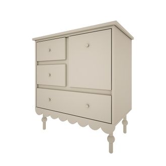 OEM Commode 3 Tiroirs 1 Porte Wood Luck Babushka Olive