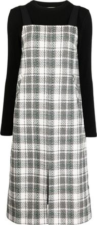 B+ab checked midi dress - women - Acrylic/Polyester/Cotton/Viscose/Polyamide/Wool/Polyester/Viscose/Polyester/Polyamide/Spandex/Elastane - S - White