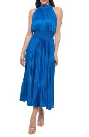 OLEG CASSINI Pleated Sleeveless Midi Dress in Royal at Nordstrom Rack, Size X-Large