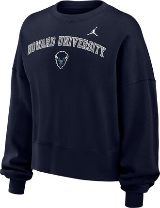 Nike Jordan Nike Womens College (Howard University) Phoenix Fleece Crewneck Sweatshirt in Blue | W33302HOWD26-NVY
