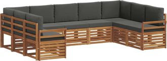 vidaXL Conjunto De Sof&aacute;s De Exterior 9 Uds. Natural Y Antracita Vidaxl