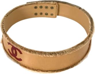 Chanel Pre-owned Leather belts - Dames - Vintage Accessoires - Beige - ONE Size - Leer - Vintage