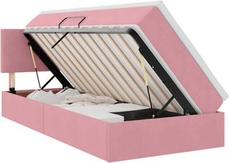 vidaXL Storage Bed with Mattress with Storage Pink 90 x 190 cm Velvet vidaXL