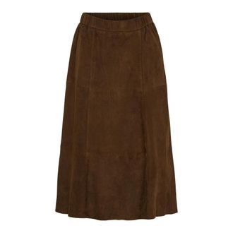 Notyz Gonna midi in camoscio 11395 - - Skirts - Donna - Marrone - L