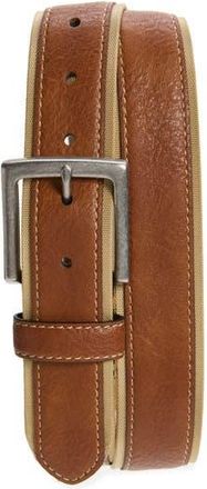 Nordstrom Rack Leather & Canvas Belt in Cognac at Nordstrom Rack, Size 32