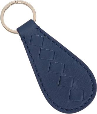 Bottega Veneta Vintage, unisex, Blauw, ONE Size, Leer, Pre-owned Leren Sleutelhanger
