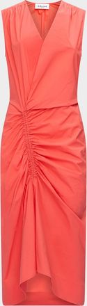 C&acirc;llas Milano Agnes V-Neck Gathered Wrap Sleeveless Dress