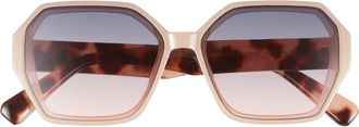 Vince Camuto 58mm Gradient Geometric Sunglasses in Nude Oatmeal at Nordstrom Rack