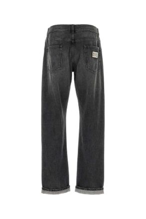 Dolce & Gabbana Mens Black Denim Jeans Varianteabbinata Exterior: Cotton