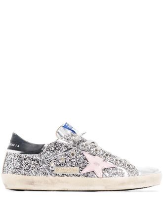 Golden Goose Superstar embellished sneakers - Silver