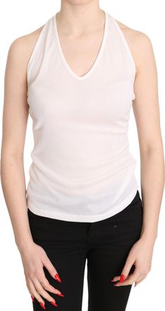 Gianfranco Ferre Halter Cotton Sleeveless Casual Tank Top Womens Blouse
