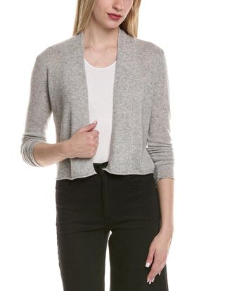 Sofiacashmere Sofiacashmere Cropped Wool & Cashmere-Blend Cardigan