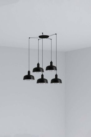 Netlighting Tatawin Small Cluster Pendant Ceiling Light Black Gloss Black 5x E27