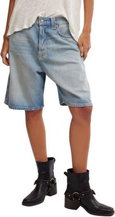 Free People Montana Denim Mid Rise Bermuda Shorts in Cowgirl Blues at Nordstrom Rack, Size 30