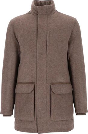 Corneliani Caban - Heren - Mantel - Bruin - XL - Leer - Jassen