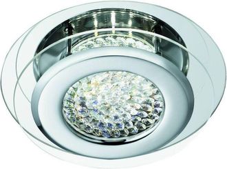 Searchlight Searchlight - Vesta - Plafoniera led tonda a filo cromata con centro in cristallo