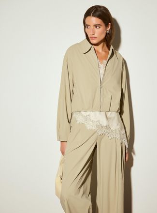 Icone Womens Pleated-waist stretch cropped jacket